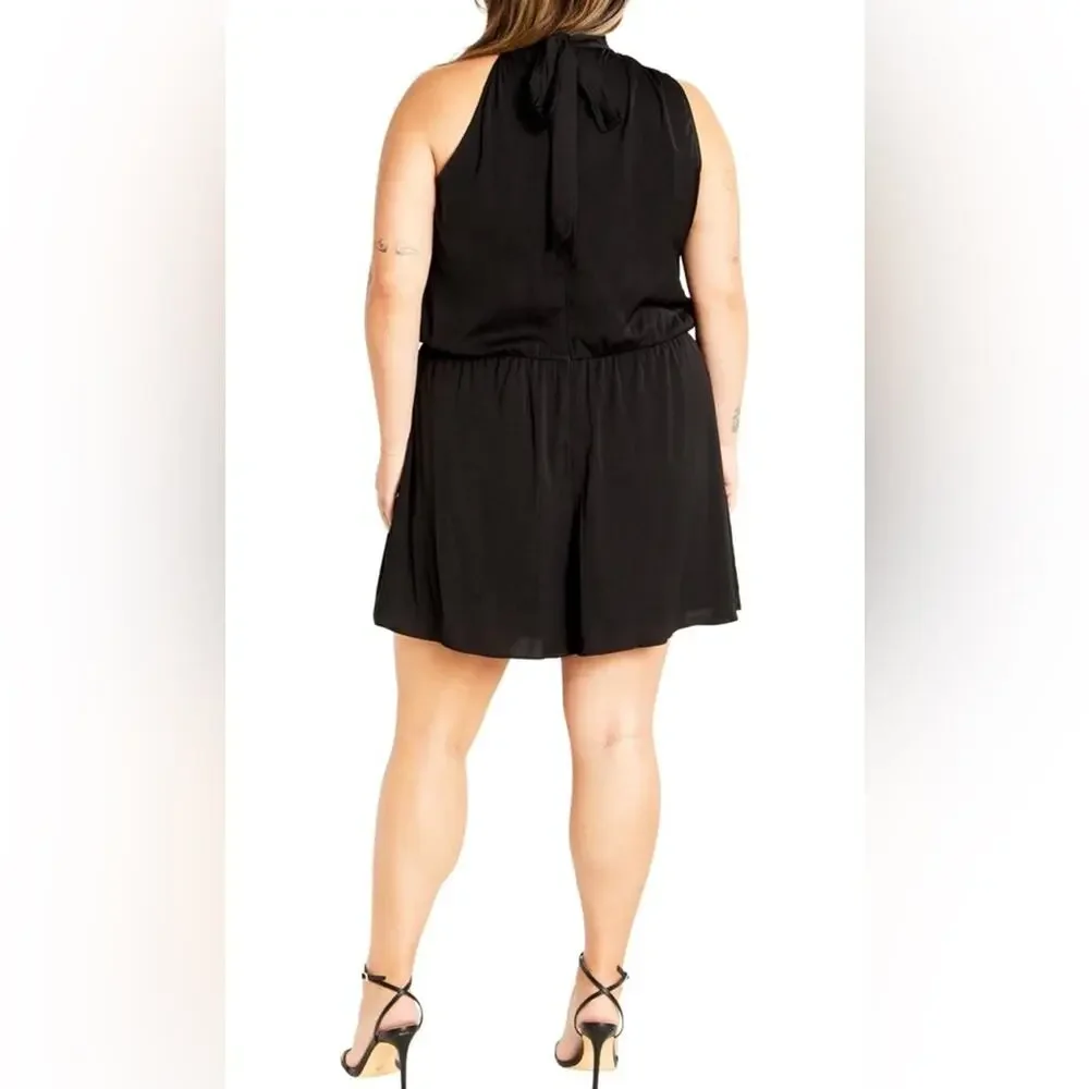 City Chic‎ Women's Plus Size 18 Black Kiana Playsuit Romper